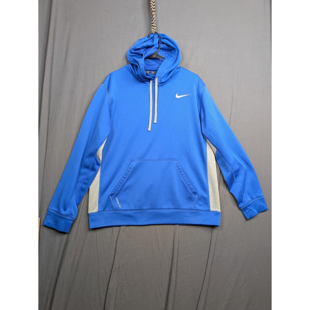 Nike Men's Therma-Fit Hoodie Sweatshirt Blue‎ Gray Sz Large